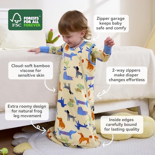 Image of babee Reshinee Bamboo Viscose Sleep Sack for Babies and Toddlers 1.0 Tog Wearable Blanket 2-Way Zipper Baby Shower Gifts