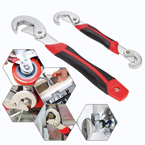 Image of Stainless Steel Socket Adjustable Universal Multi Function Wrench Spanner Set Tools 9mm to 32mm Works, Hand Tools (Set of 2 Piece)
