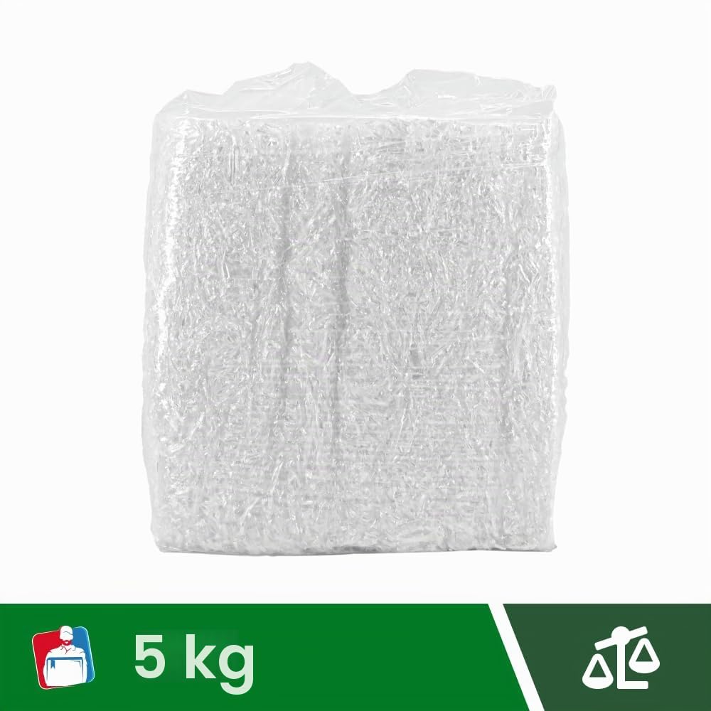 IMBALLAGGI 2000-5Kg Trucioli Trasparenti in Polipropilene Bio, Paglia per Cesti Natalizi, Regali di Natale e Confezione Regalo, Riempimento Imballaggio per Spedizioni Pacchi, Paglietta per Scatole