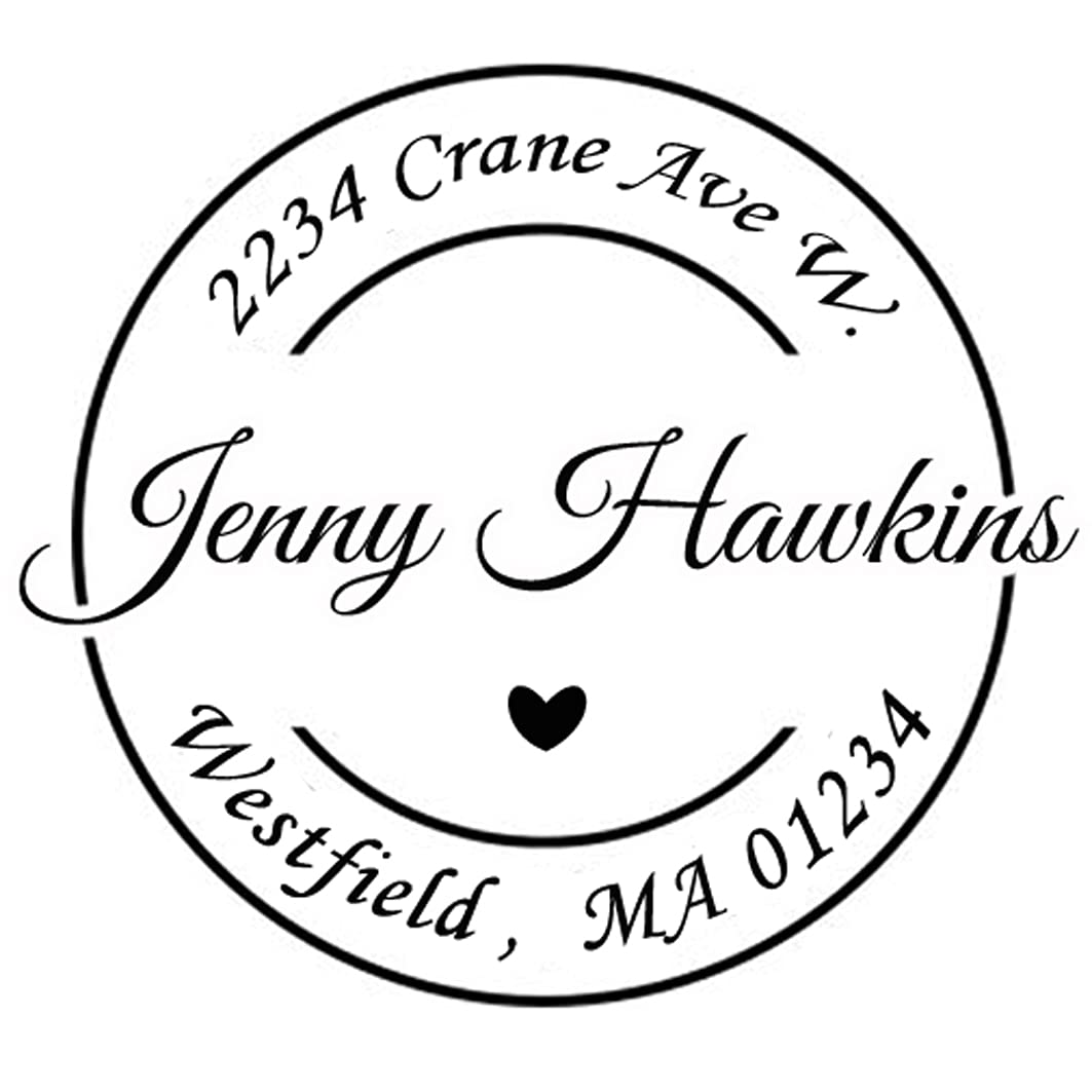 Personalized Address stamp, Return address stamp, Heart design, Custom Self inking stamp, Personalized name stamp, family address stamp, business name
