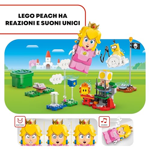 Super Mario Avventure Peach Interattiva, Giocattolo con 4 Personaggi Nintendo tra cui la Principessa e un Toad Giallo, Giochi per Bambini e Bambine da 6 Anni, Regalo di Compleanno 71441 - Lego - Immagine 3