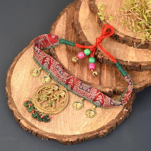 Image of AAKRITI ART CREATIONS Royal Empress Handcrafted Tribal Dhokra Necklace & Choker Collection | Queen-Inspired Artisan Brass Statement Jewelry | Ethnic, Regal & Elegant Necklaces for Women