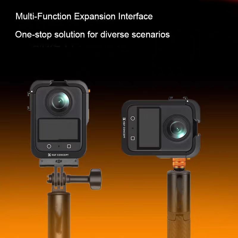 Aluminiowy futerał ochronny z klatką dla królika do kamery sportowej DJI Osmo 360, ramka ochronna 360° z osłoną obiektywu, wielofunkcyjny uchwyt na adapter rozszerzeń do akcesoriów (szary)