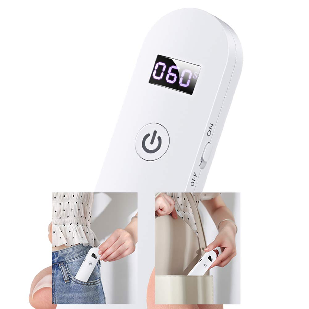 Min germicida Luce UV con Display Digitale, disinfezione della Luce LED Portatile purificatore d'Aria Lampada USB Ricaricabile per Viaggio Hotel Domestica Ufficio