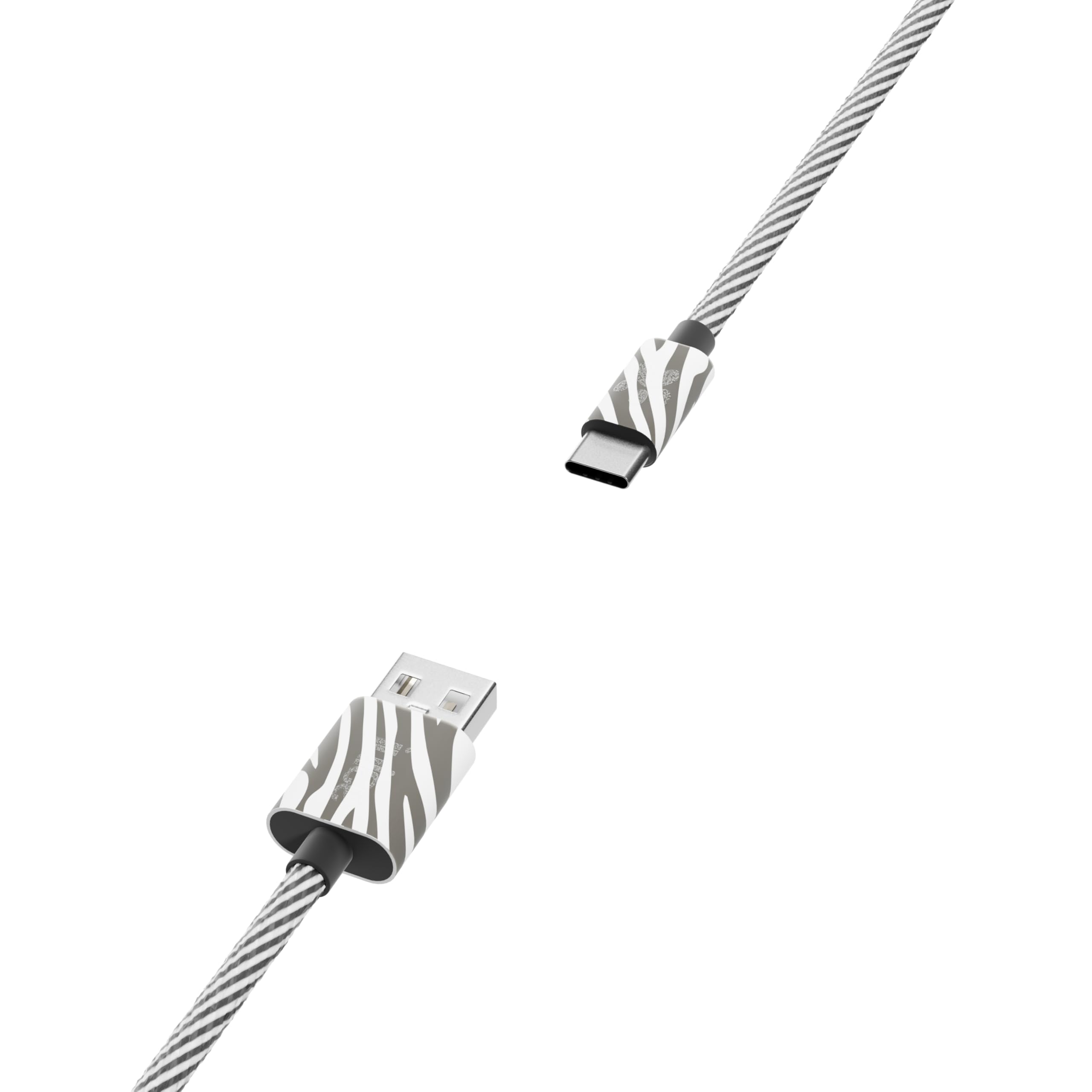 Juice Animals Braided USB-A to USB-C Charging Cable 1 m, Fast Charge & Data Sync Lead Compatible with iPhone 17 Range, Galaxy S24 Series, Pixel 9 & Other USB-C Devices – Zebra