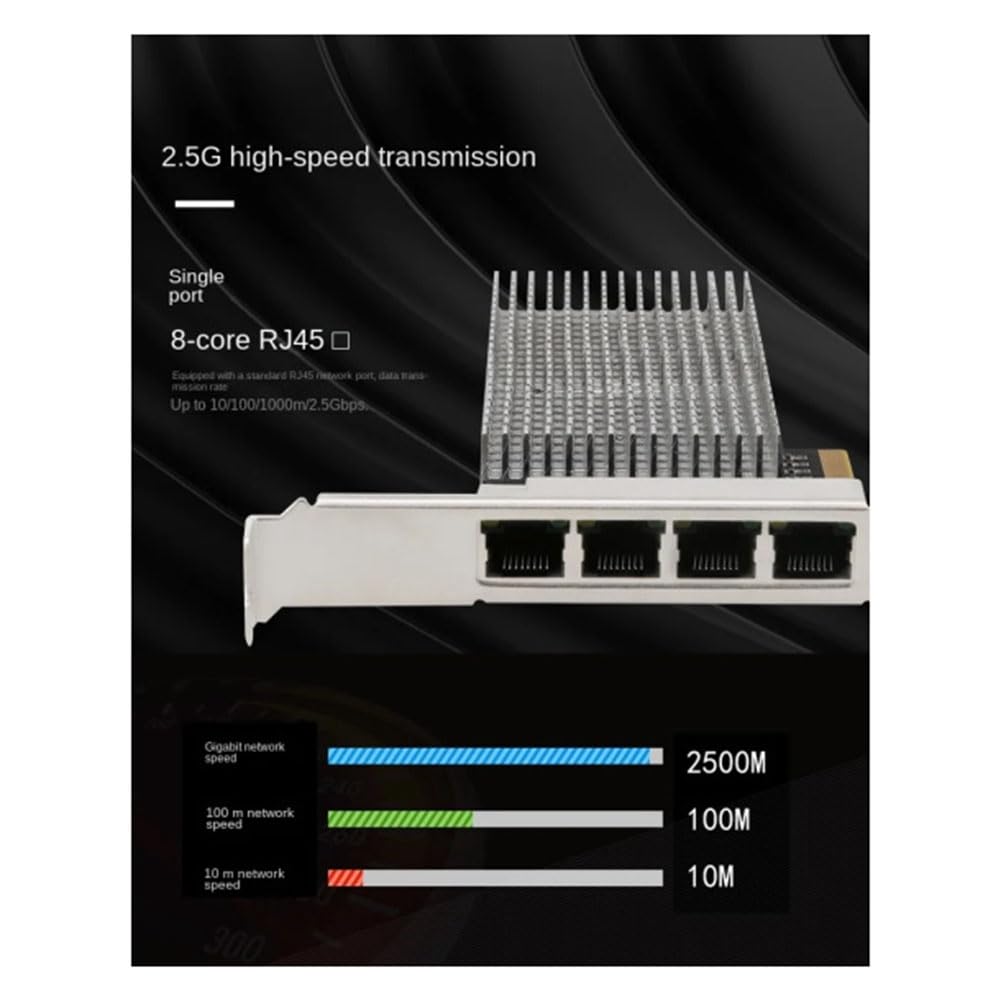 Carte RéSeau sans Disque PCIE 4 Ports 2,5 G, Port RéSeau Filaire Gigabit, DéMarrage PXE sans Disque ESXi (B)