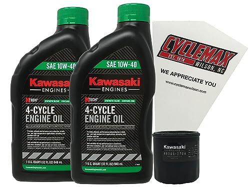 Kit de cambio de aceite 10W-40 Cyclemax compatible Kawasaki miniatura 1