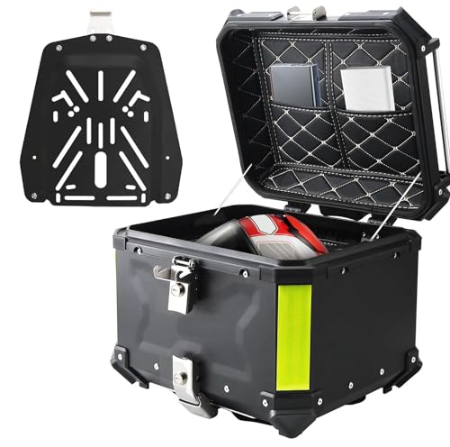 Vagary Universal Motorcycle Top Box Pannier,45L Motorbike Hard Box Trunk Luggage Fit to RE Himalyan BS6, Cassic 350, Meteor 350, Hunter 350, KTM Adventure, Hero x-Pulse 200