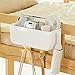 Poeland Bedside Hanging Storage Basket with Hooks Multi-function Organizer Caddy Remote Holder