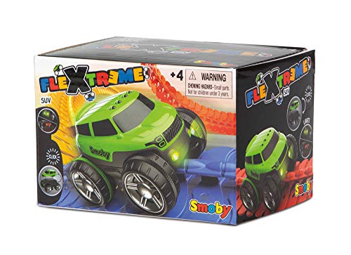 Flextreme - Coche Verde con luz, Coche con Carcasa Intercambiable y Luces para la Pista (Smoby 180905 Web)