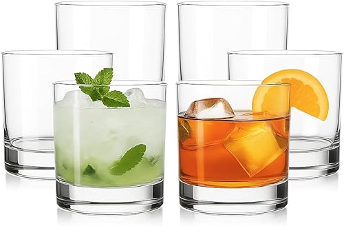 LEMONSODA Lowball Marino Rocks Vaso, cristalería de barra clásica para mojito, whisky, cóctel, cócteles sin alcohol y vaso de agua potable, 10 onzas