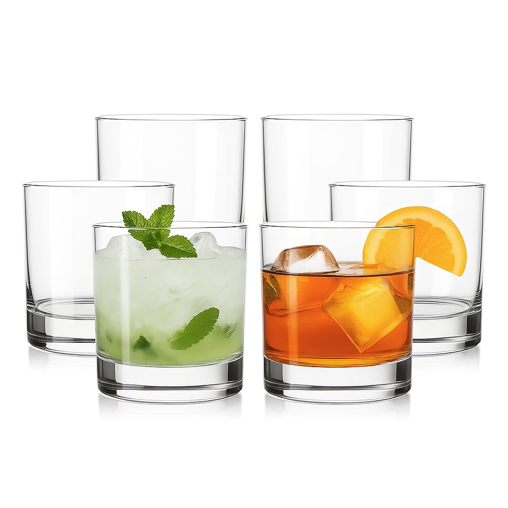 LEMONSODA Lowball Marino Rocks Glass Classic Bar Glassware for Mojito Whiskey Cocktail Mocktails and Drinking Water Tumbler -