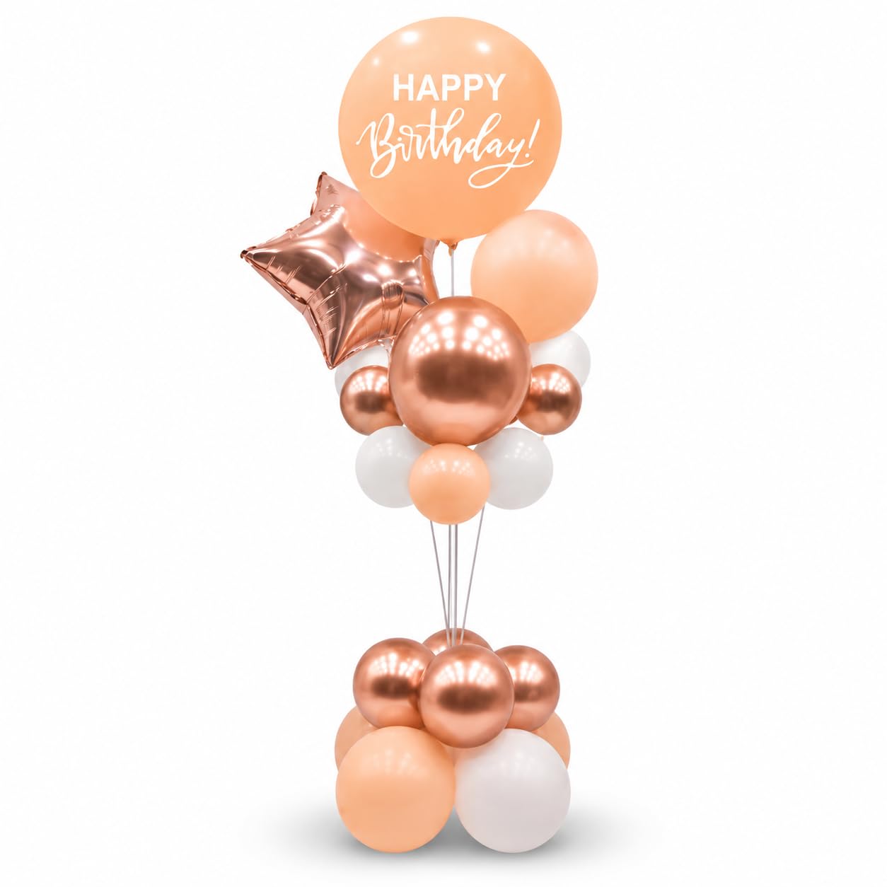 Rose Gold Birthday Balloon Bouquet - FREE SHIPPING -10