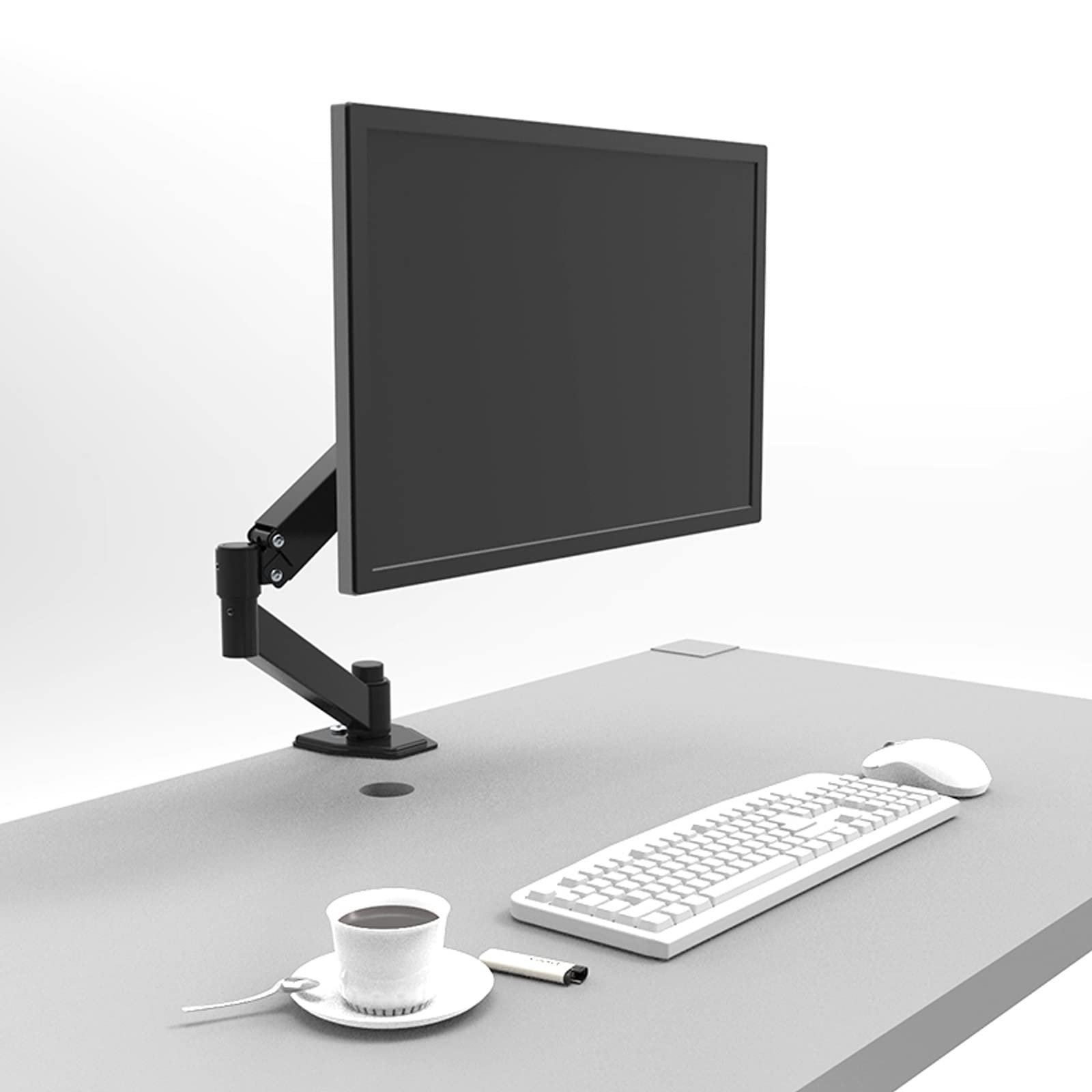 asdchZen Monitor Stand Mount,Height Adjustable,Tilt And Swivel Pc Monitor Arm,Holds Up To 5Kg/11Lbs,75/100Mm,2 Installation Methods
