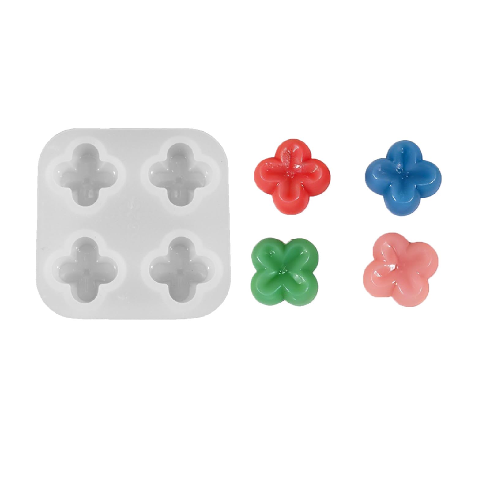 ZEPFJHE 4 Cavities Flower Silicone Molds Multipurpose Silicone for Resin Casting Making Soap Chocolate Cake Baking Quadruple Flower Craft Cast