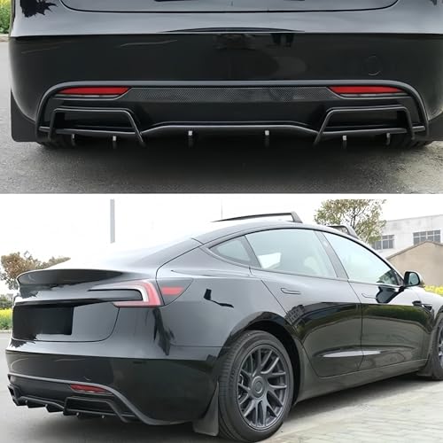 Diffuseur arrière Tesla Model 3 Highland noir brillant finition haut de gamme - 5