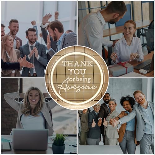Image of Thank You for Being Awesome Neon Sign Employee Appreciation Gifts Led Sign Dimmable Thank You Neon Light Up Sign Thank You Gifts for Women Coworkers Employees Staff