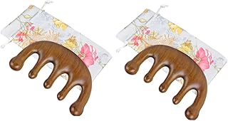 Beatifufu 2 Pentes de Massagem Pente de Sândalo Massageadores Bolso Multiferramenta Ferramentas de Bolso Massageador de Cabeça Escova de Cabeça Pente de Madeira Pente de Dentes Largos Pente de Cuidado do Couro Cabeludo Pente de Madeira