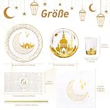 GWHOLE 80 sztuk Ramadan Eid Mubarak zastawa na imprezę, Ramadan, festiwal, zastawa stołowa, zestaw na imprezę, Eid Mubarak, dekoracja na imprezę, zastawa stołowa, Ramadan Mubarak, dekoracja stołu