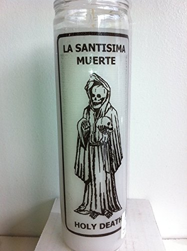 Holy Death (Santa Muerte) 7 Day White Unscented Candle In Glass, 1 Count