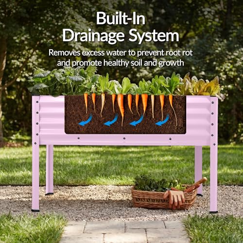 Image of Best Choice Products 48x24x30in Galvanized Raised Garden Bed, Metal Elevated Planter Box, Vegetable Garden for Backyard, Patio, Balcony, 100% Non Toxic Materials - Pink