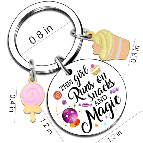 Cute Keychain Gifts For 18 Year Old Girls Women Teen Girl Birthday Gifts Trendy Stuff Funny Little Girls Keychain Charms Jewelry Christmas This Girl Runs On Snacks And Magic2