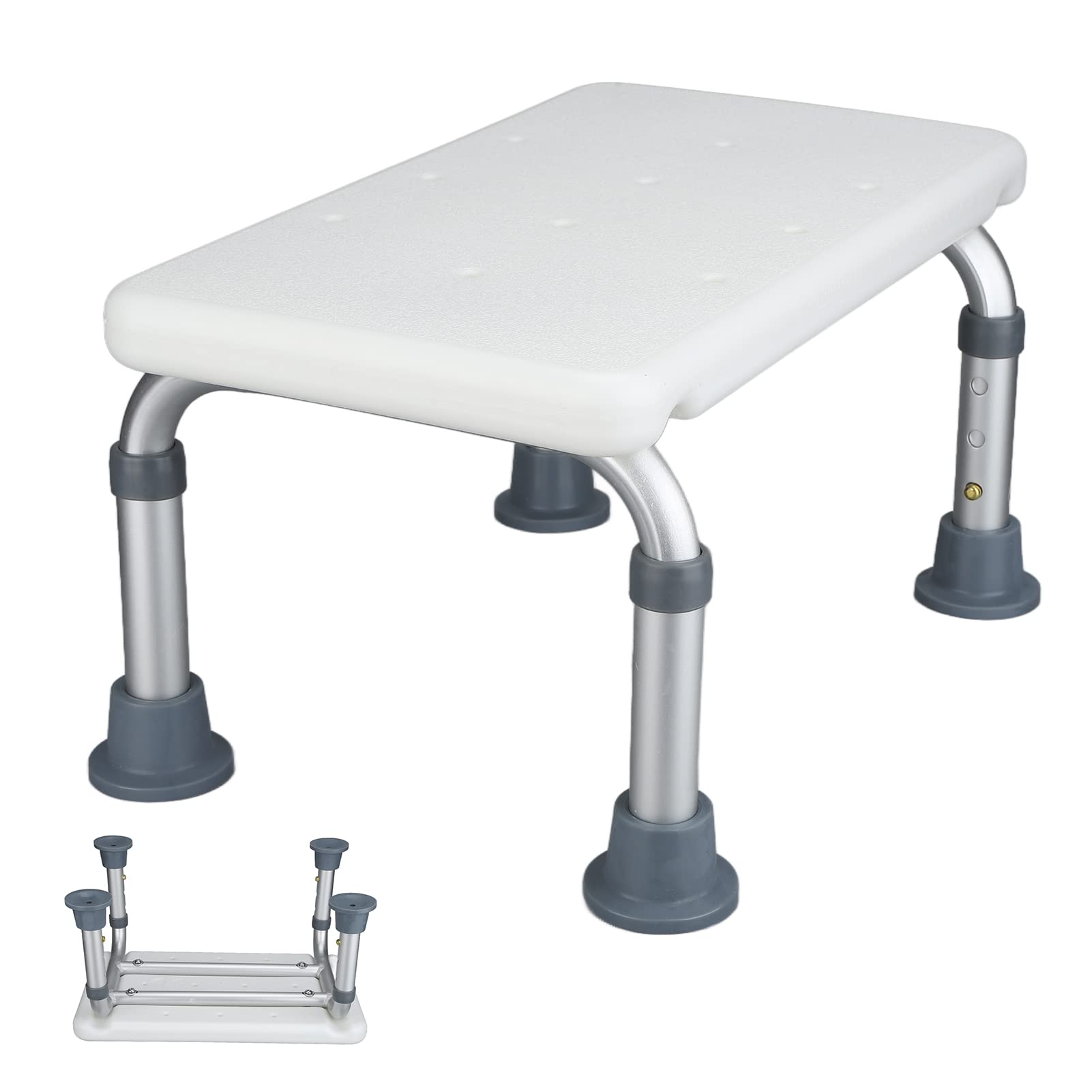 Cryfokt Asiento de Ducha Taburete de Baño Antideslizante con Ajustable para Bebés Mayores, Banco de Ducha con Ventosa Antideslizante para Varios Tipos de Cuerpo