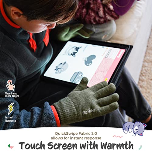 Image of Rahhint Kids Winter Gloves for Boys Girls Children Toddler Thermal Wool Knit Gloves with Insulated Fleece Lining Keep Hand Warm Gift