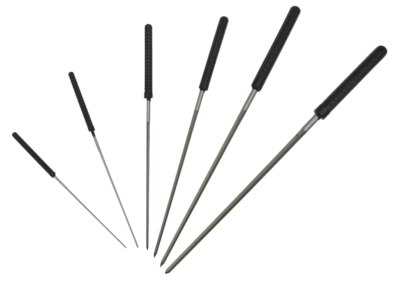 Assortiment d'équarrissoirs à 5 pans avec manche en plastique - Utilisé pour agrandir les trous en horlogerie, bijouterie, bricolage et autres industries de précision (0,70mm - 3,00mm)