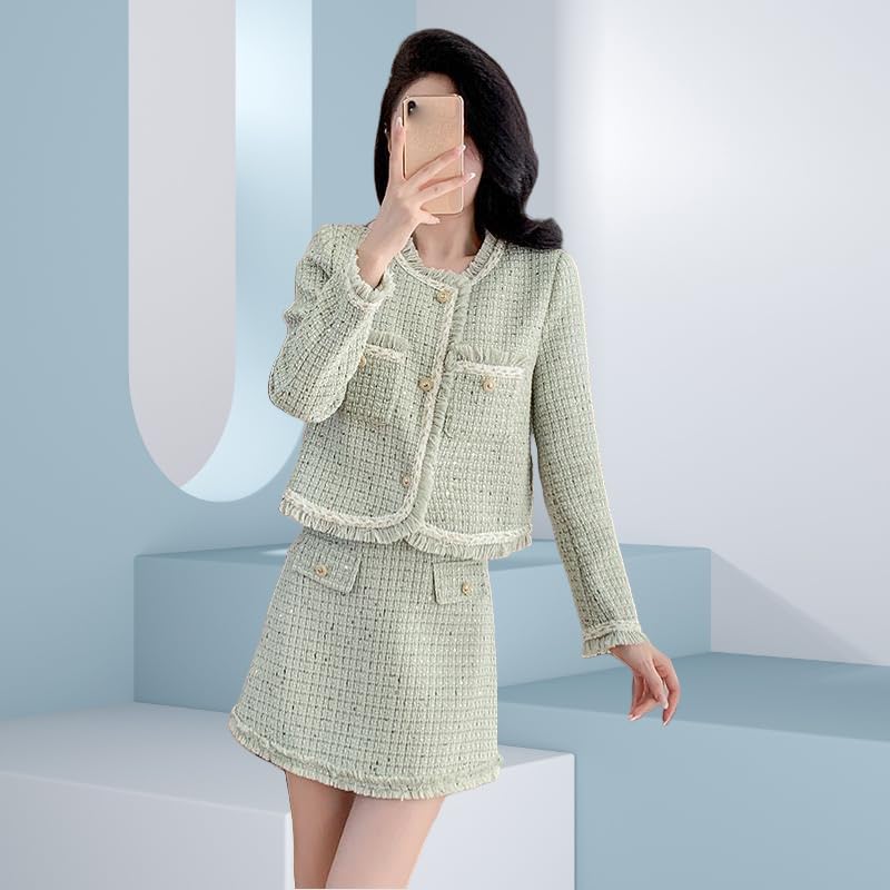Jupe courte en tweed de qualité supérieure, style chic et raffiné