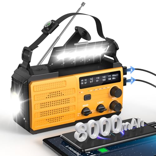 Radio de camping manivelle et solaire portable pour la randonnée et la survie nature