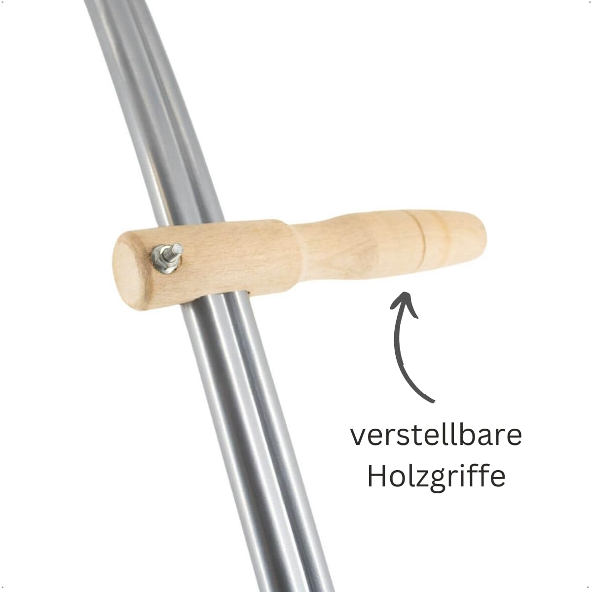 Rekord Sensenbaum 150 cm gebogen pulverbeschichtetes Metall inkl. Ring & Schlüssel