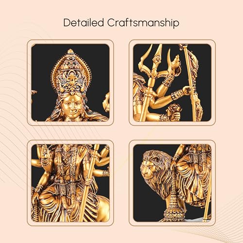 Figura de Diosa Durga Mata de Resina 3.9 in miniatura 4