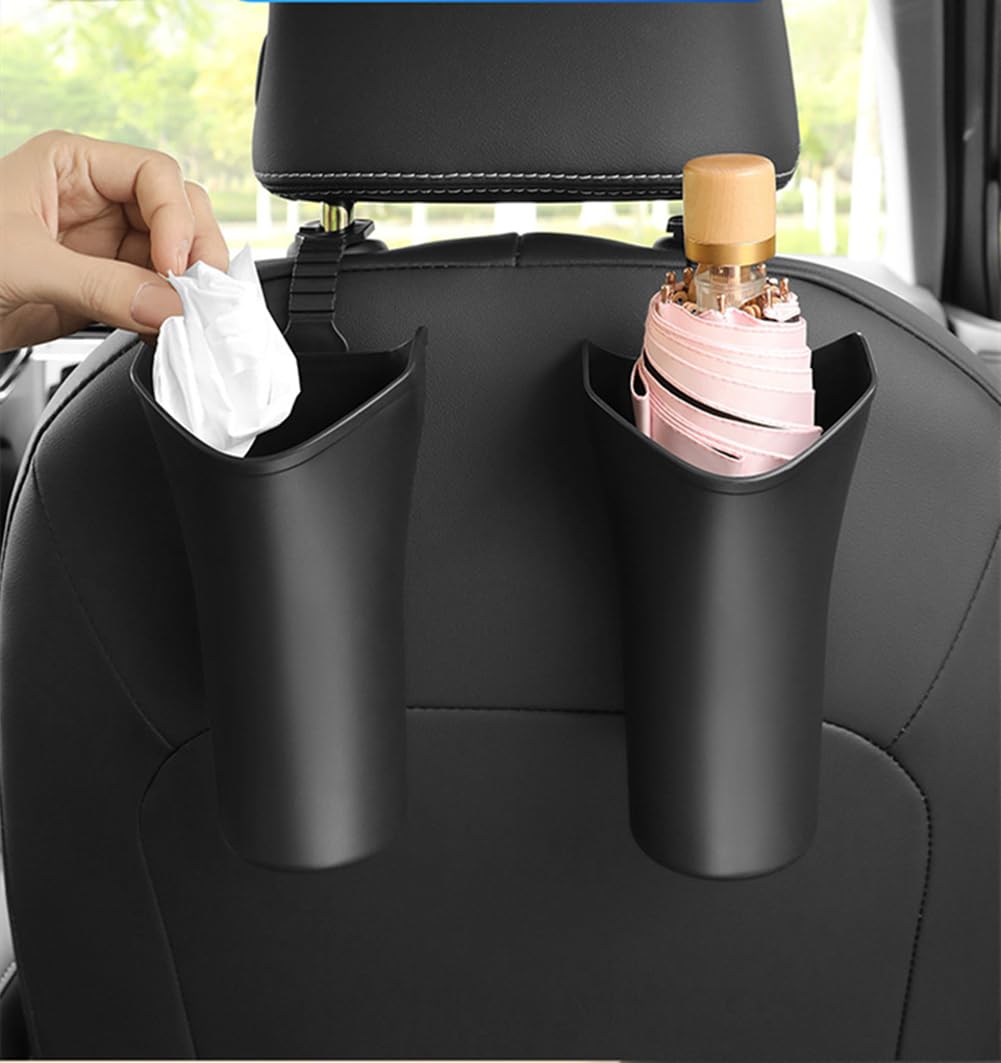 2 Pack Car Umbrella Holder Hanging Car Trash Can,Multi-Purpose Car Storage Holder for Umbrella with Car Seat Headrest Hooks