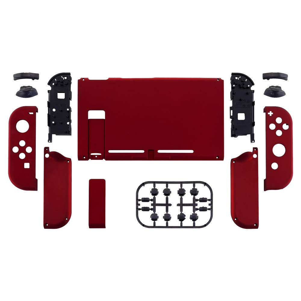 eXtremeRate Cover Pulsanti Kit per Nintendo Switch Joycon Console,Scocca Custodia Case Shell Grip Guscio Tasti Ricambio per Switch Console Controller-Rosso