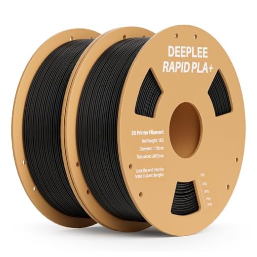 DEEPLEE Rapid PLA Plus Filament 1.75mm, High Speed 3D Printer Filament Up to 600mm/s, PLA+ Filament Dimensional Accuracy +/- 0.02 mm Fits Most FDM 3D Printer, Cardboard Spool 2 Pack 1kg Black