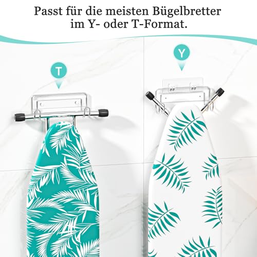 LOXSUN Bügelbrett Halterung Wand, Bügelbretthalter, Aufhängung Bügelbrett, Wandhalterung für Bügelbretter, Bügelbrettaufhänger, Bügelbretthalterung für Waschküche, Bügelbretthaken Wandmontage