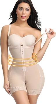 BAFAFA Women Full Body Shapewear Underbust Slimming Mid Thigh Shaper Tummy Control Seamless Postpartum Body Girdle