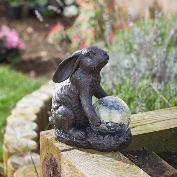 Garden Mile Solar Rabbit Light Statue, Outdoor LED Garden and Patio Ornament with Multicoloured Lights - Image 4