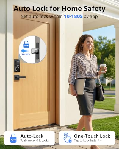 Image of Philips Smart Lock, Smart Door Lock Built-in WiFi, App Remote Control, Keyless Entry Door Lock for Front Door, Deadbolt Lock Auto Lock, Support Alexa & Google, IP54 Waterproof, Black