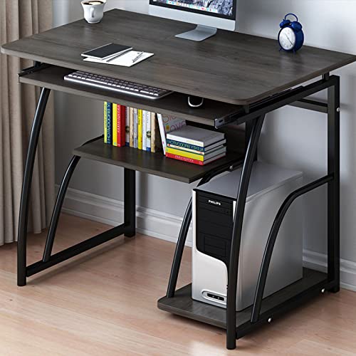 Bureau de jeu compact avec étagères et plateau clavier pour optimiser l'espace