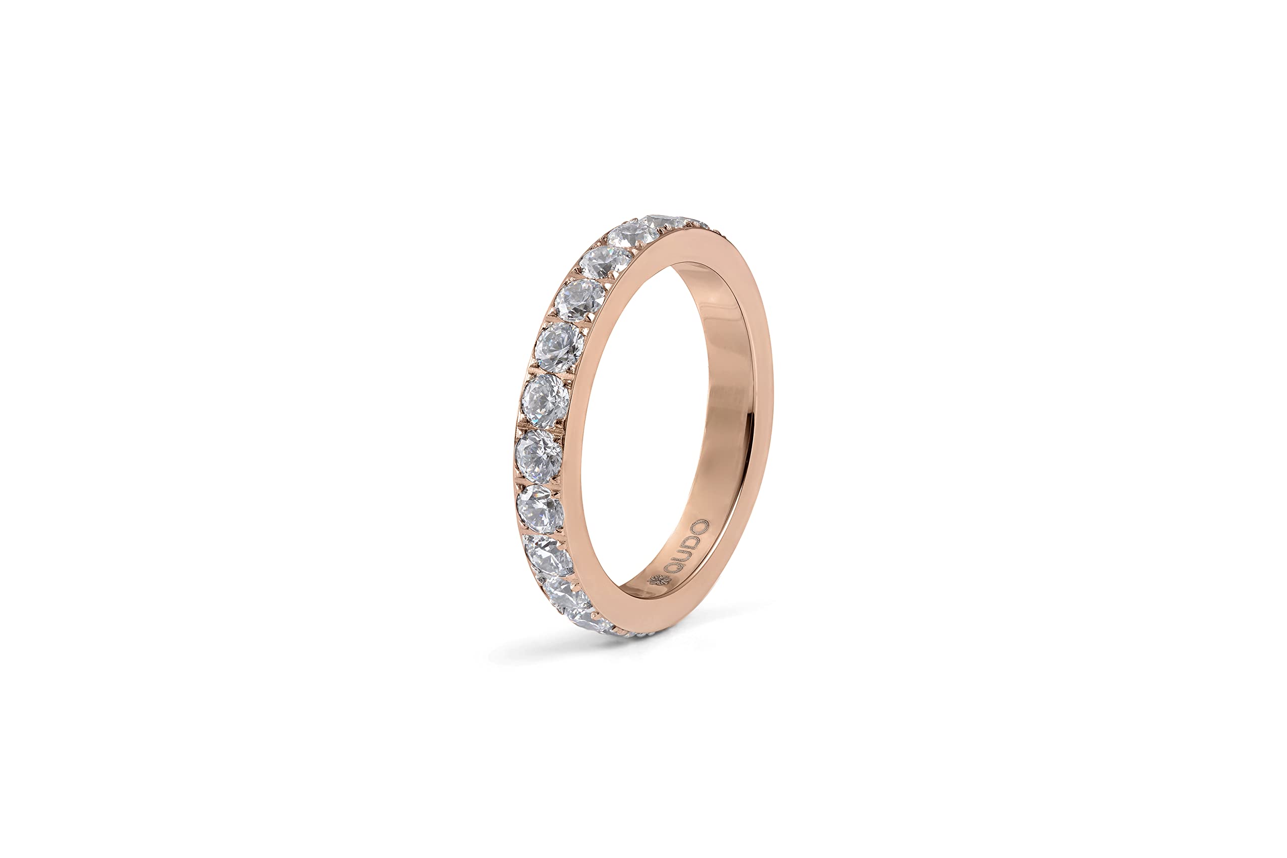 Qudo Vorsteckring ETERNITY BIG Memoryring Edelstahl rose gold PVD beschichtet