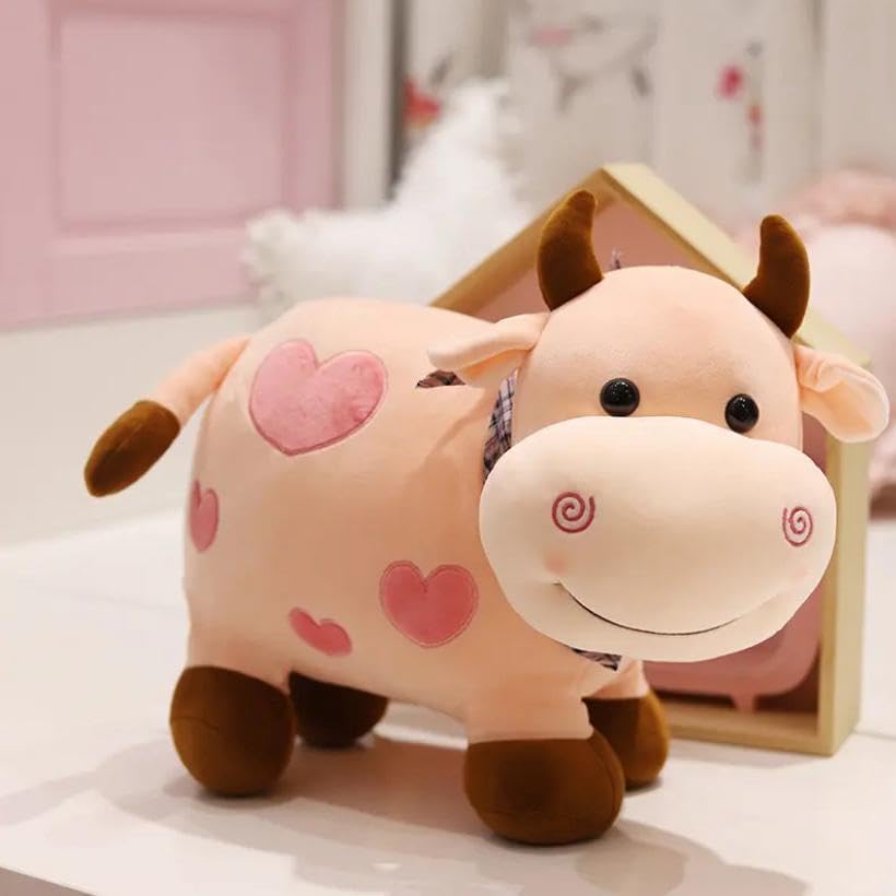 Image of Storescent Cute Cow Plush Soft Toy | Adorable Animal Stuffed Toy for Kids | Home Decor for Boys & Girls | Soft & Huggable Plush Cow 25cm