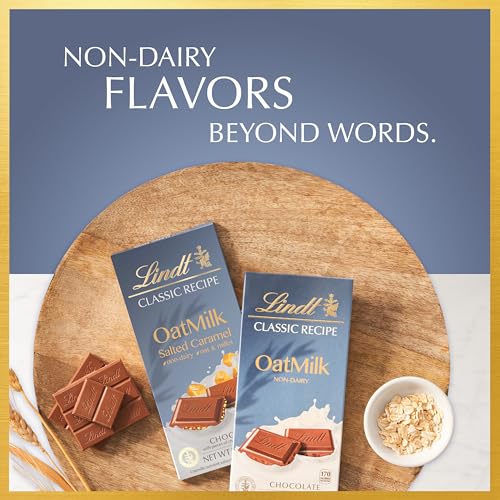 Image of Lindt CLASSIC RECIPE Non-Dairy OatMilk Salted Caramel Chocolate Candy Bar, 10 Pack, 3.5 oz.