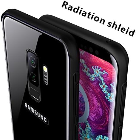 for Samsung Galaxy S9 Plus Case,EMF Protection Radiation, Tempered Glass, TPU Cover Technology Bumper for Samsung Galaxy S9 Plus，Black