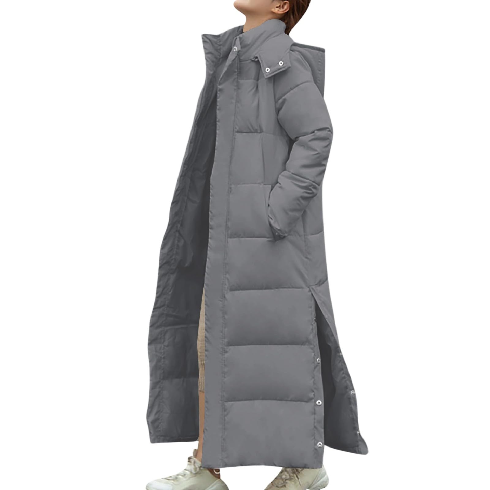 Cocila Giacche Invernali da Donna Parka Lungo Piumino con Cappuccio Trapuntato alla Caviglia Cappotti Lunghi Anorak. Estive Piumini Lunghi Donna Invernali Giubbotto Lana Giacca Doppiopetto