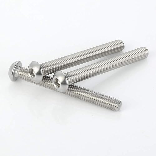 Miniatura 9 de Tornillos de cabeza de botón M8-0.049 x 0.787 in, acero inoxidable 18-8 (304), rosca completa, acabado brillante, cantidad 25