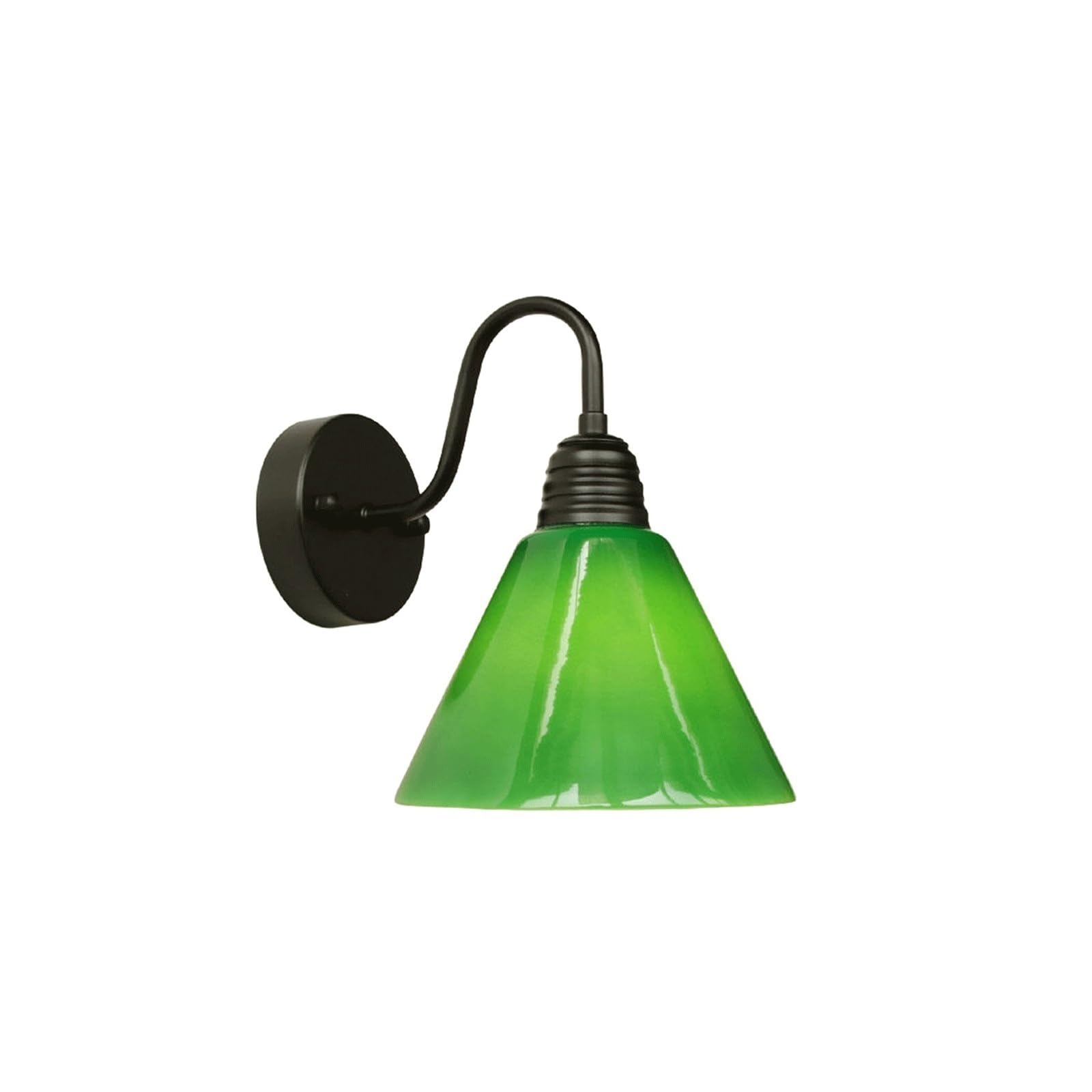 OZBMA Gooseneck Outdoor Wall Light, 8.5" Vintage Exterior Sconce, Dark Green Glass Shade, Waterproof E27 Iron Aluminum Lamp for Garden, Patio, Villa, Porch, Entryway Cottage