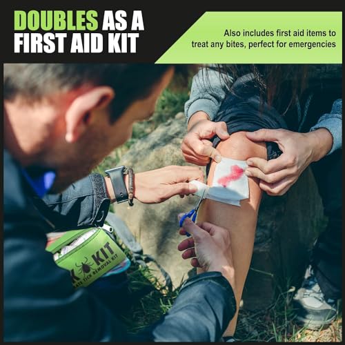 Tick Remover Tool Kit For Humans, Cats, Dogs and Pets, Lyme Prevention Plus 3 Tick Removal Tools, Small & Large Tick Crowbars & Fine Point Tweezers with Magnifying Glass + First Aid Bandages & Cleaning Wipes - Canadian Owned and Operated - Image 6