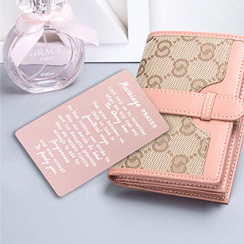 Degasken Marriage Anniversary Card, Engraved Aluminum Wallet Card, 3.38 in x 2.13 in x 0.03 in, Rose Gold2